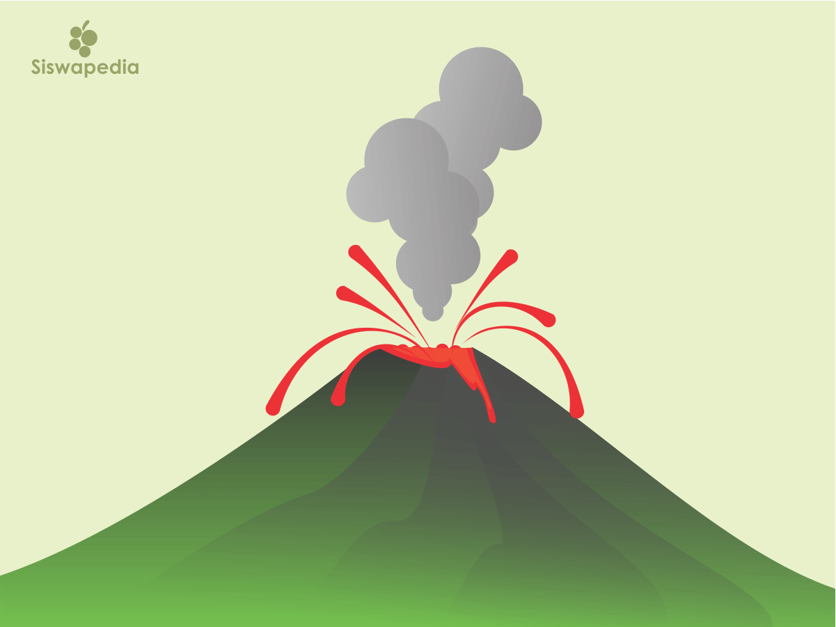 Material yang dikeluarkan saat erupsi gunung api