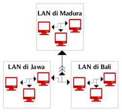 Jaringan WAN yang tersusun atas beberapa jaringan LAN antar pulau, negara atau benua.