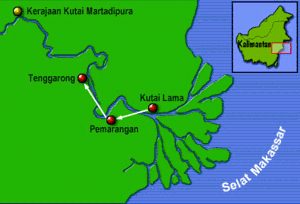 Peta Wilayah Kerajaan Kutai Kartanegara