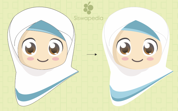 Cara Menggambar Kartun Wanita Hijab